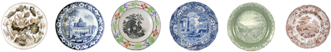 row of colored plates - 1