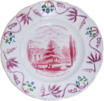 “Klopstocks Grabmal”, circular plate in red.