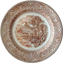 “Lerigi, Gulf of Spizzia” dessert plate in brown.