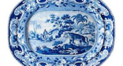 platter, sporting series pattern by enoch wood & sons