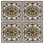 Framed Oval Center Flower Tile